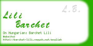 lili barchet business card